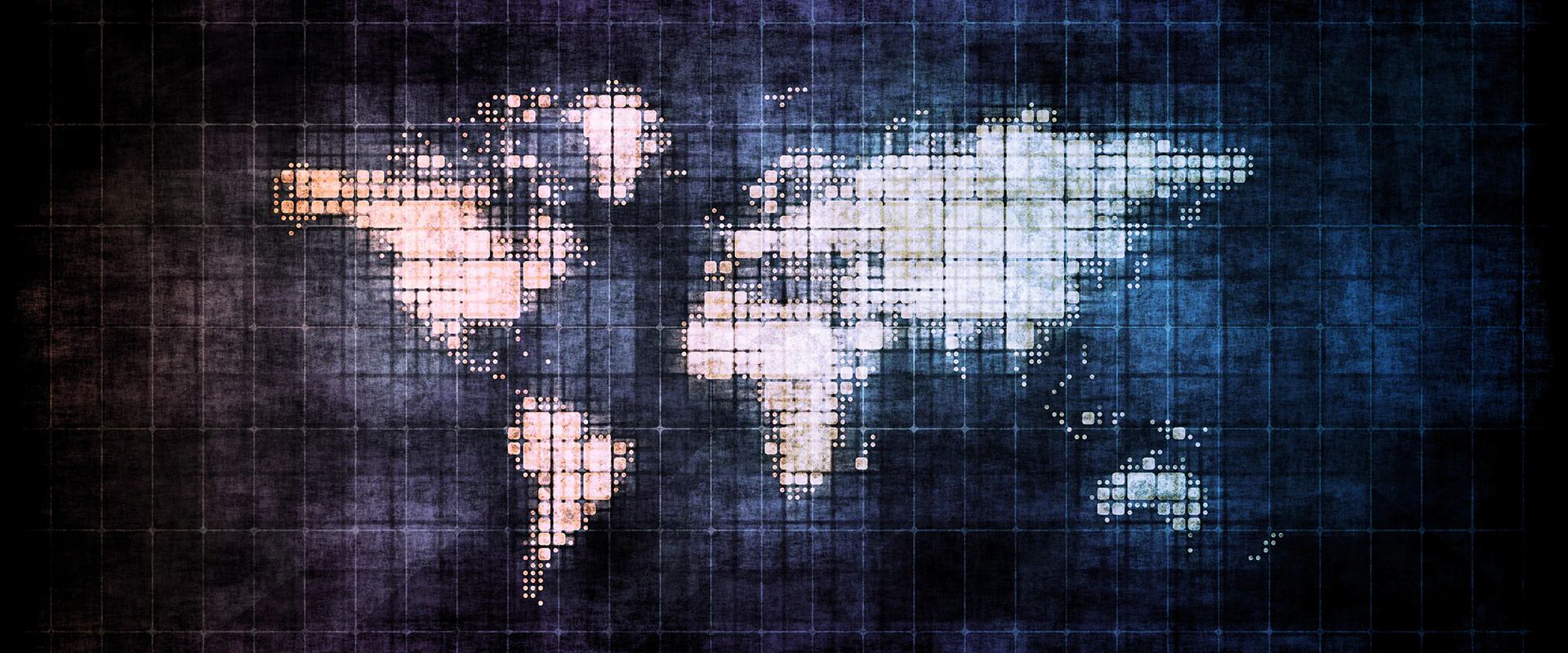 Bildbeschreibung / description: Im einem Raster dargestellte Weltkarte